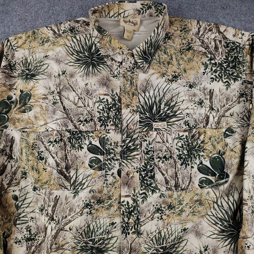 GameGuard Shirt Mens 2XL Desert Camo Button Down Long Sleeve Hunting Vented EUC
